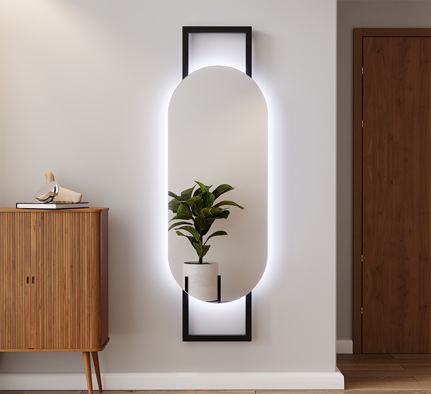 LUSTRO OWALNE SZLIF LED NA RAMIE 50x160 TALISA