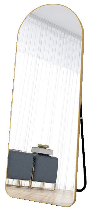 LUSTRO STOJĄCE PÓŁOWALNE JOANNA W ZŁOTEJ ALUMINIOWEJ RAMIE 170X55