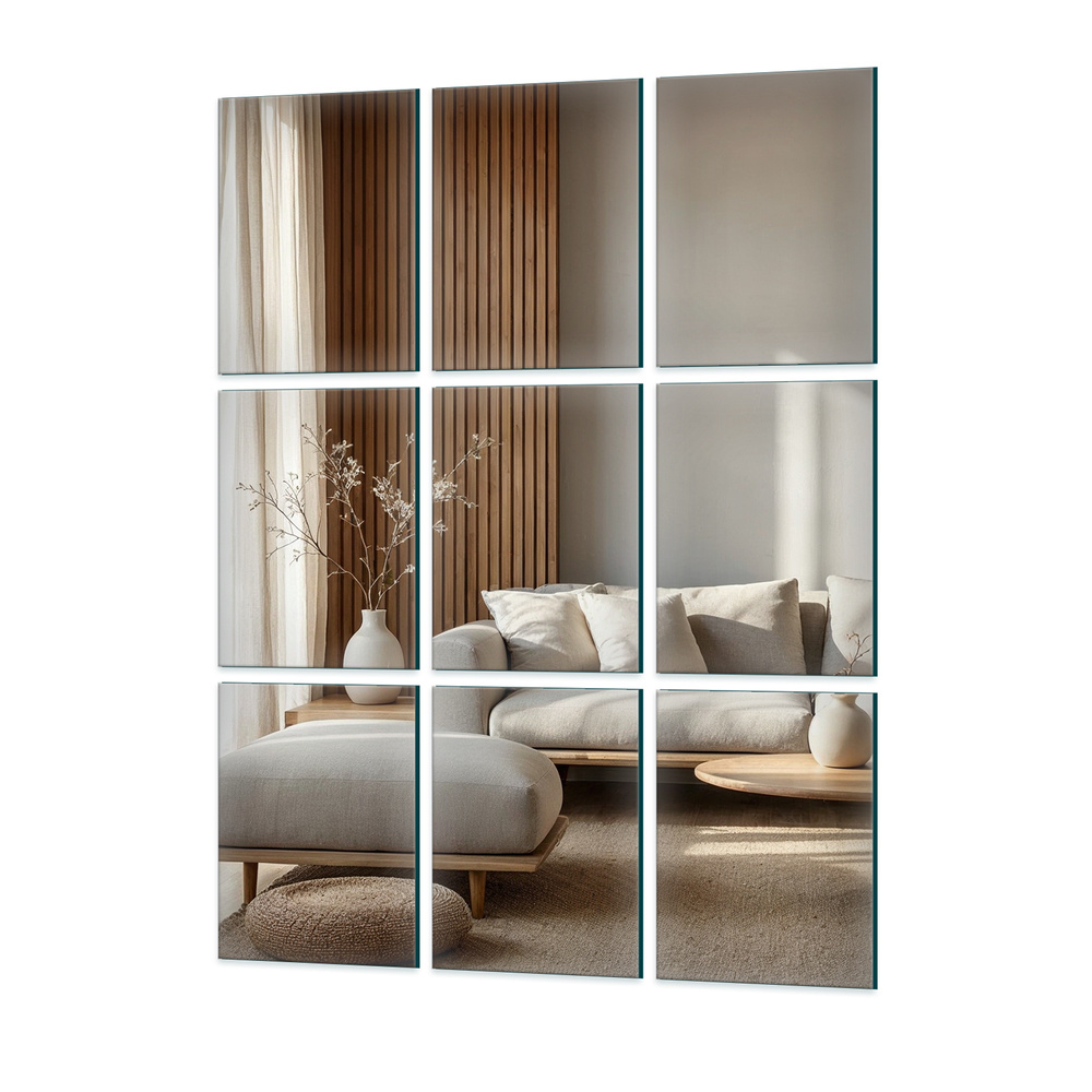 Płytka Lustrzana - 21x30 Komplet 9szt. Szlif Srebrny