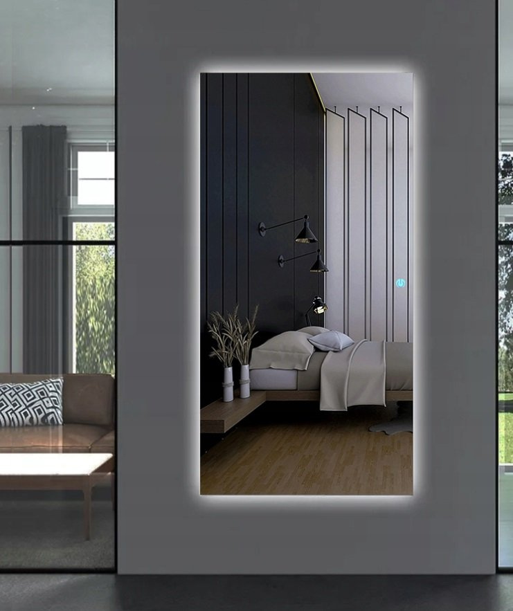 Lustro LED 60x160 Szlif w Pionie Włącznik Dotykowy EMIL