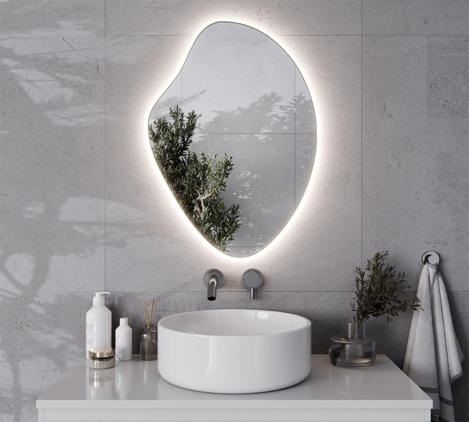 LUSTRO NIEREGULARNE PLAMA  LED AMETRYN 50X60 SZLIF