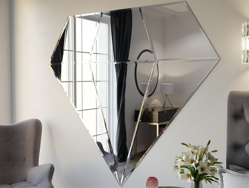 Lustro Kształt Nieregularny Diament