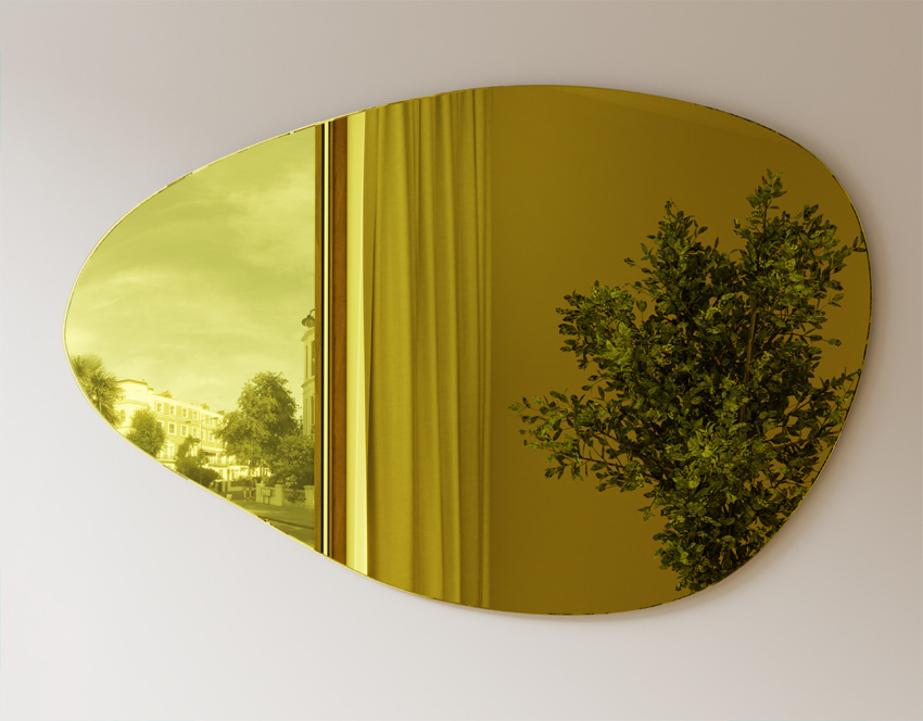 Lustro Kształt Nieregularny Organiczne Plama Złota 100x50 SZA