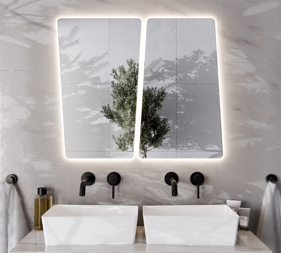 LUSTRO ŚCIĘTE ZAOKRĄGLONE ROGI SZLIF LED LIAM