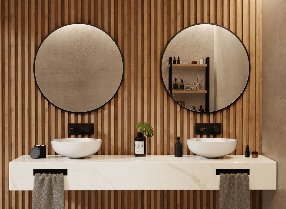 ♥ Lustro Okrągłe Ścienne Loft W Czarnej Ramie 70 cm ♥