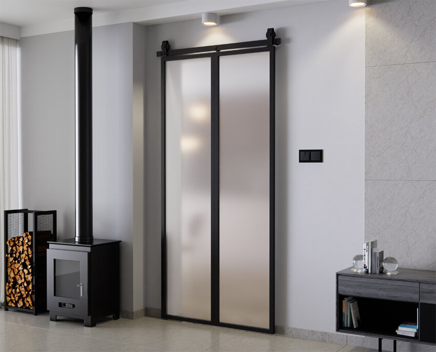 Drzwi Przesuwne Harmonijkowe Aluminium LOFT Satyna