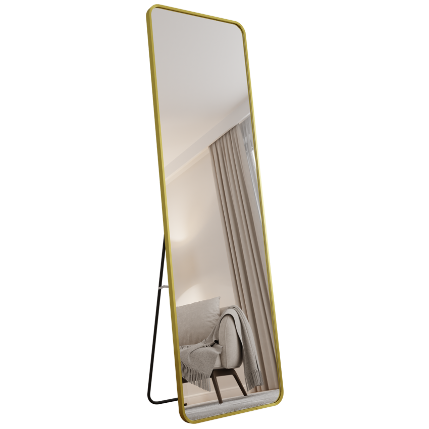 RECHTECKIGER STANDSPIEGEL ALICE IN GOLDENEM ALUMINIUMRAHMEN 170X50