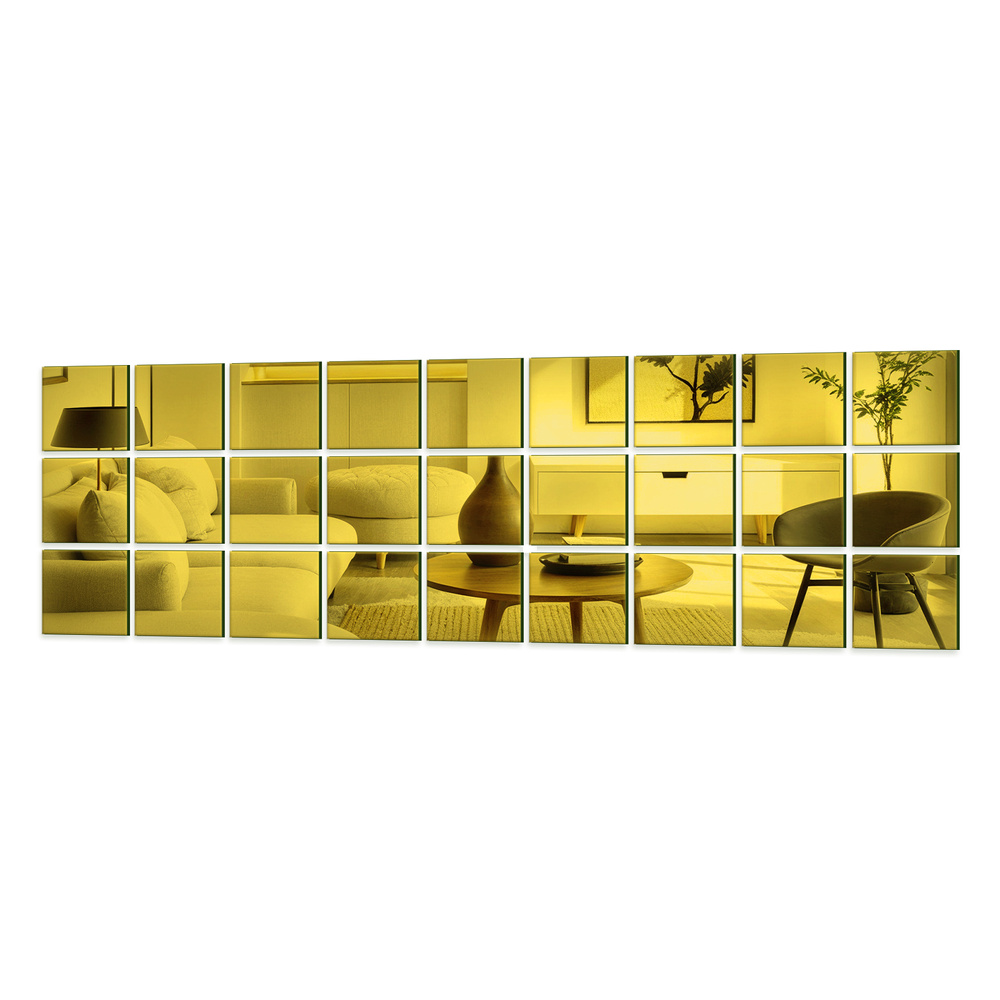 Spiegelfliese - 20x20 Satz von 9 Stück. Geschliffenes Silber