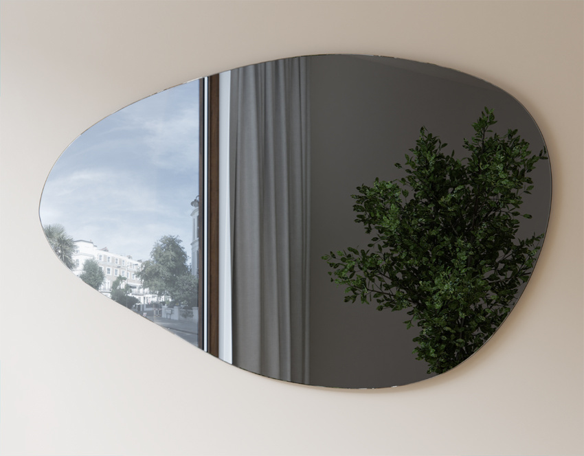 Spiegel Unregelmäßige Form Organischer Fleck Graphit 100x50 SZA