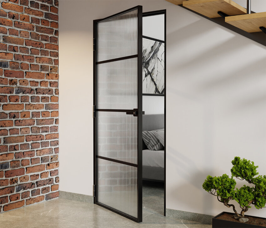 Drzwi Aluminiowe Slim Loft Komplet z Ościeżnica 4 Pola