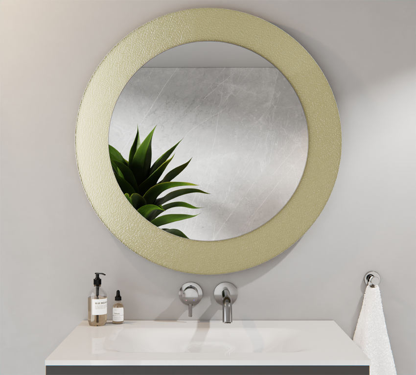 Lustro Okrągłe Srebrne 60cm Szkło Milenium Złote 80cm SELENA